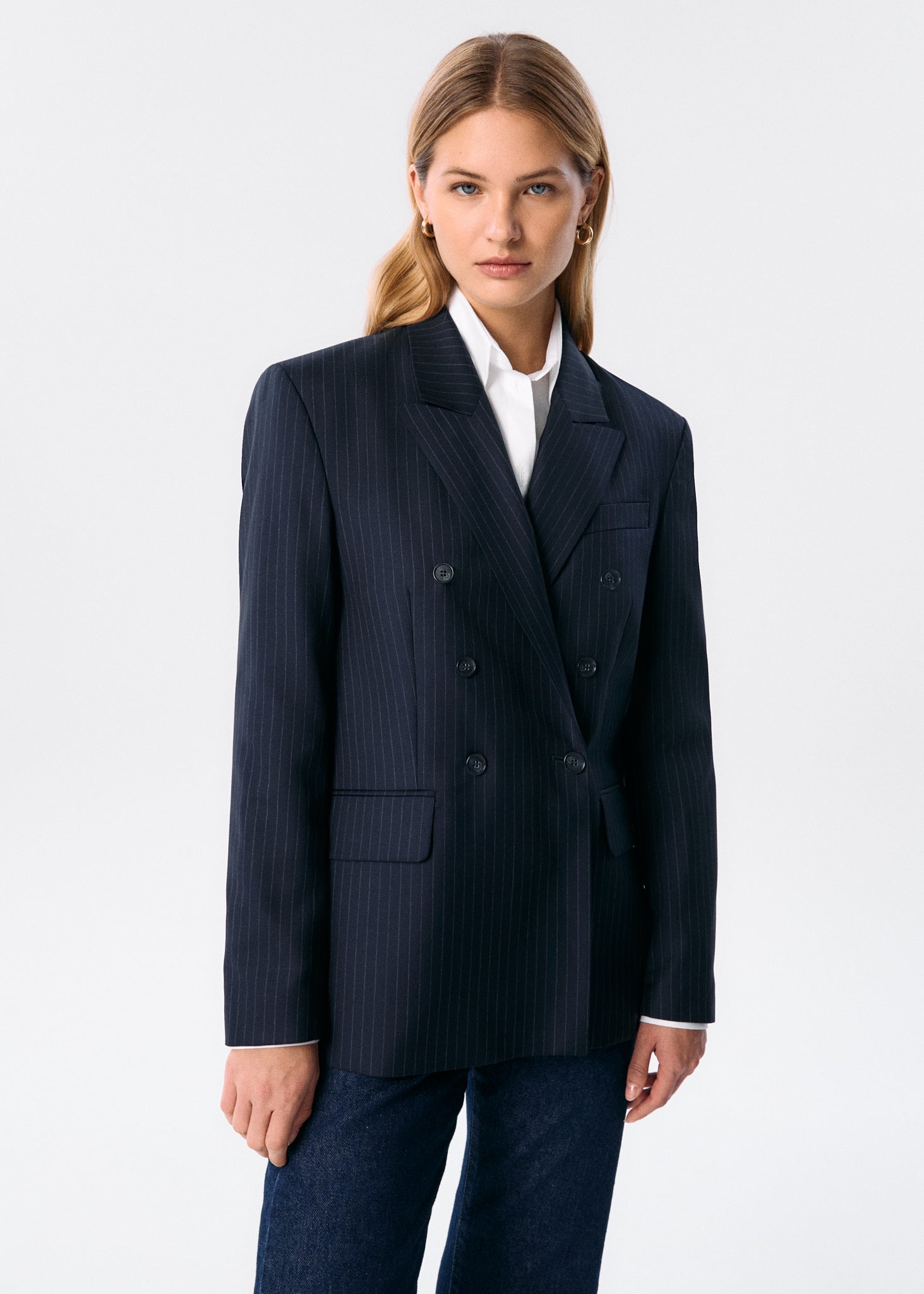Six button blazer online