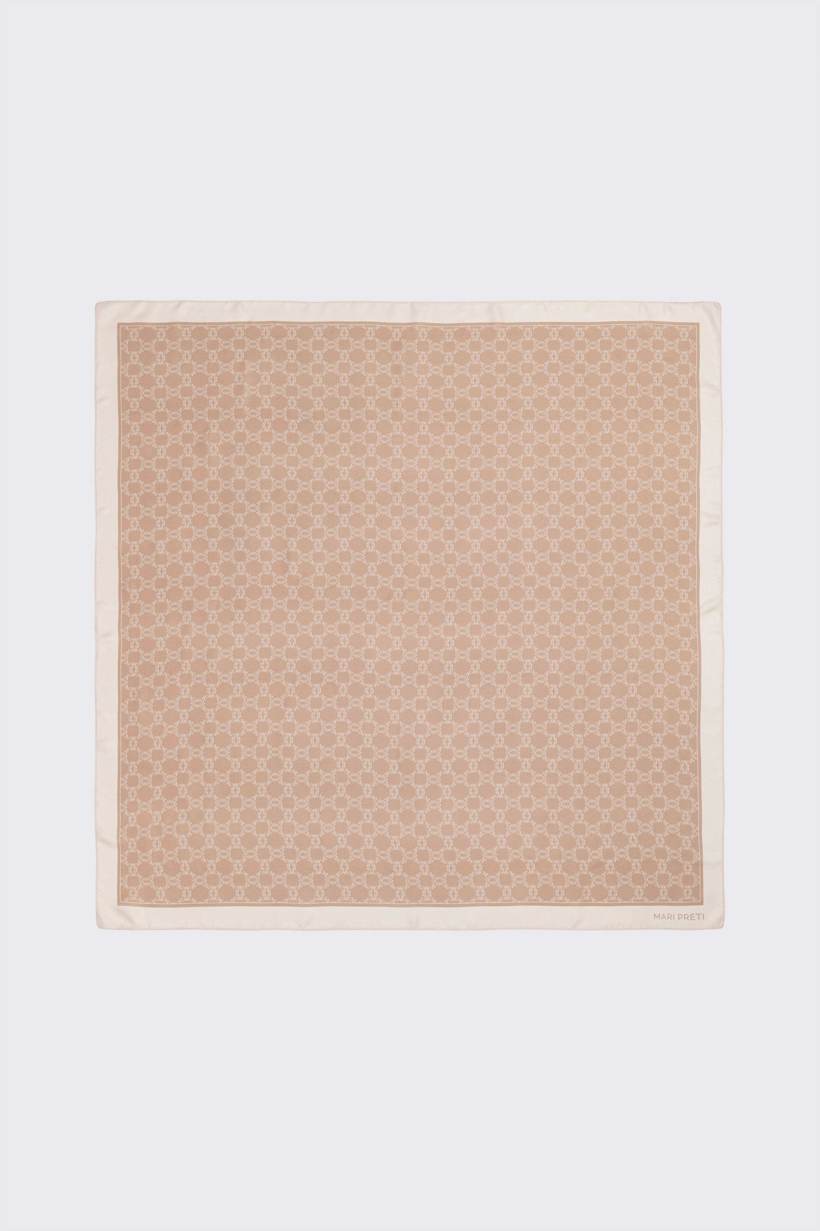 BEŻOWA JEDWABNA APASZKA MONOGRAM M