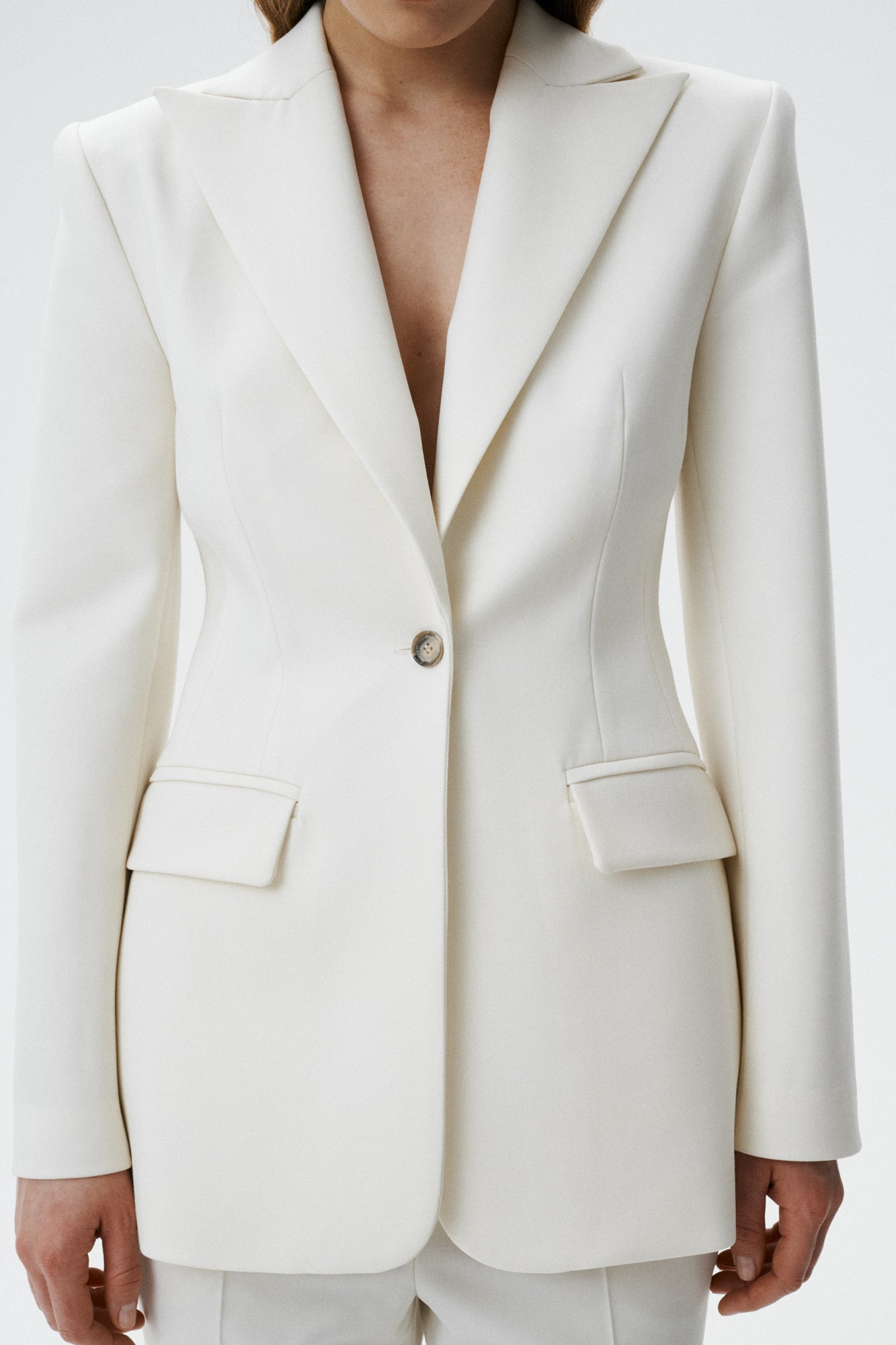 
                  
                    Ivory fitted wool Serene blazer
                  
                