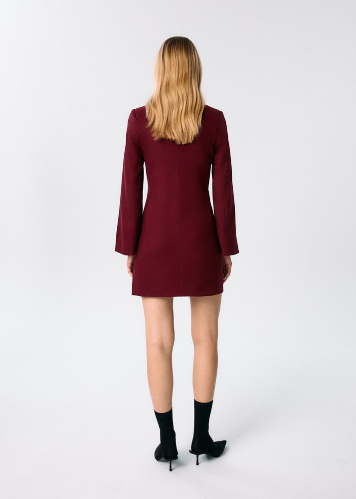 
                  
                    Burgundy Charm V-Neck Mini Dress
                  
                