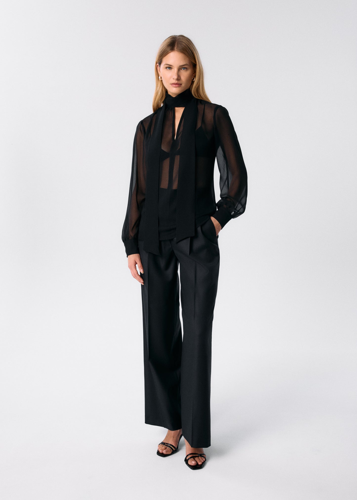 
                  
                    MIST SILK BLOUSE WITH SCARF
                  
                