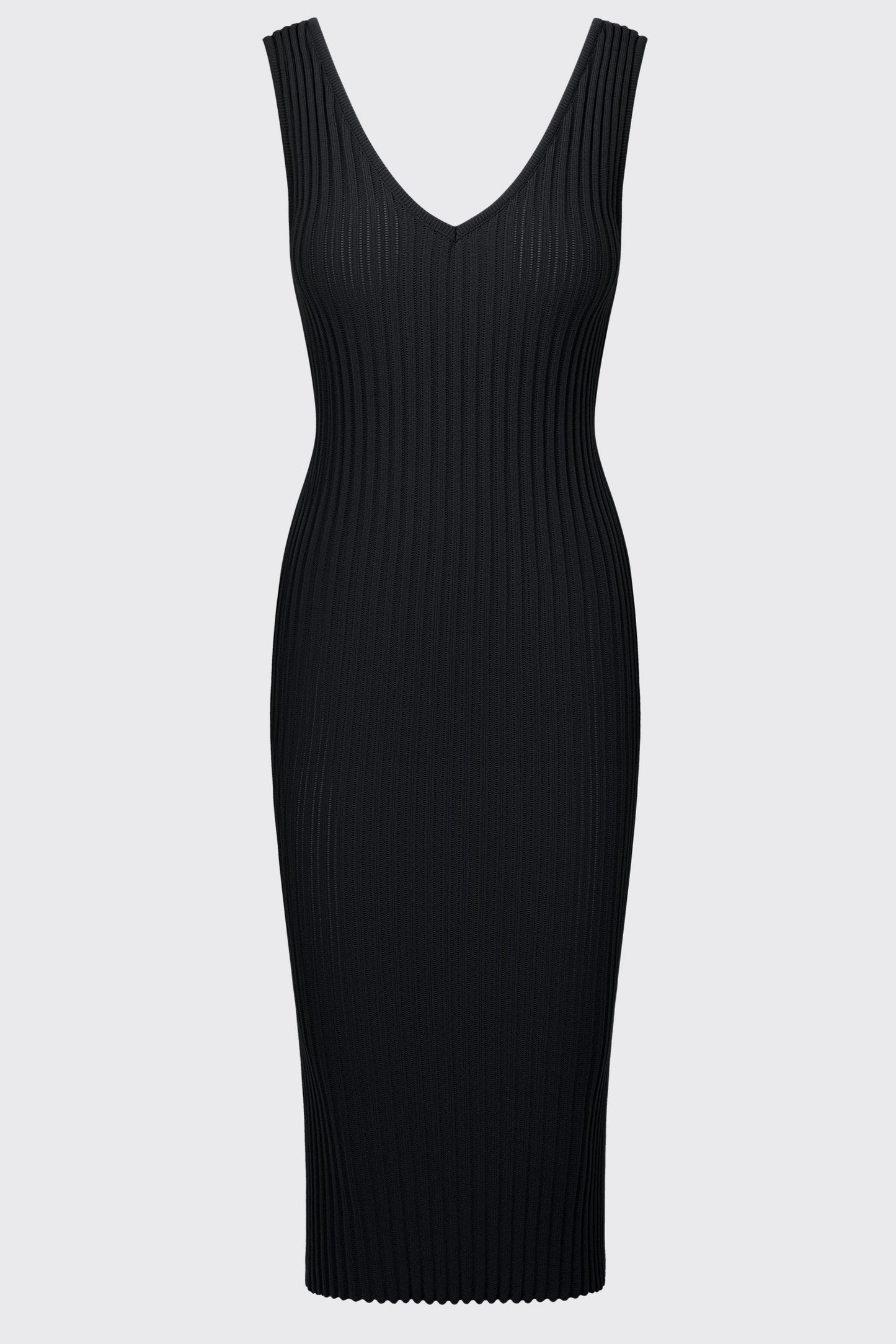 
                  
                    Openwork black Serenity midi dress with open back
                  
                