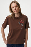 BROWN FLOWER T-SHIRT
