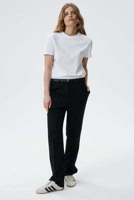 Black Vivara wool straight leg trousers