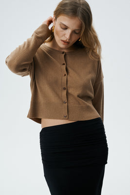 Camel Wool Cashmere Cardigan Willow