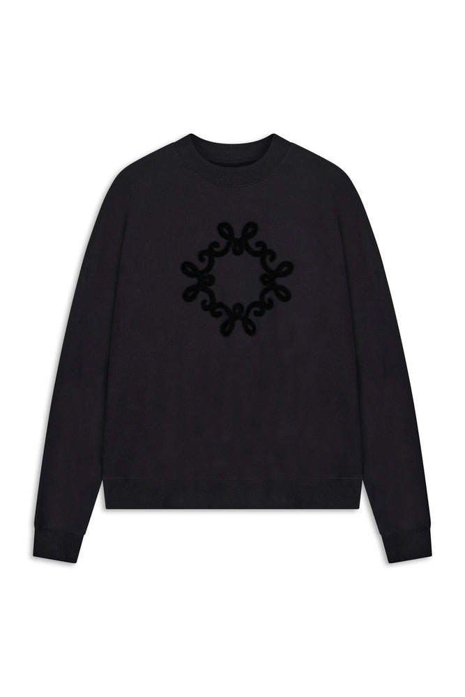 
                  
                    Onera black oversized cotton sweatshirt with personalized MONOGRAM M motif
                  
                