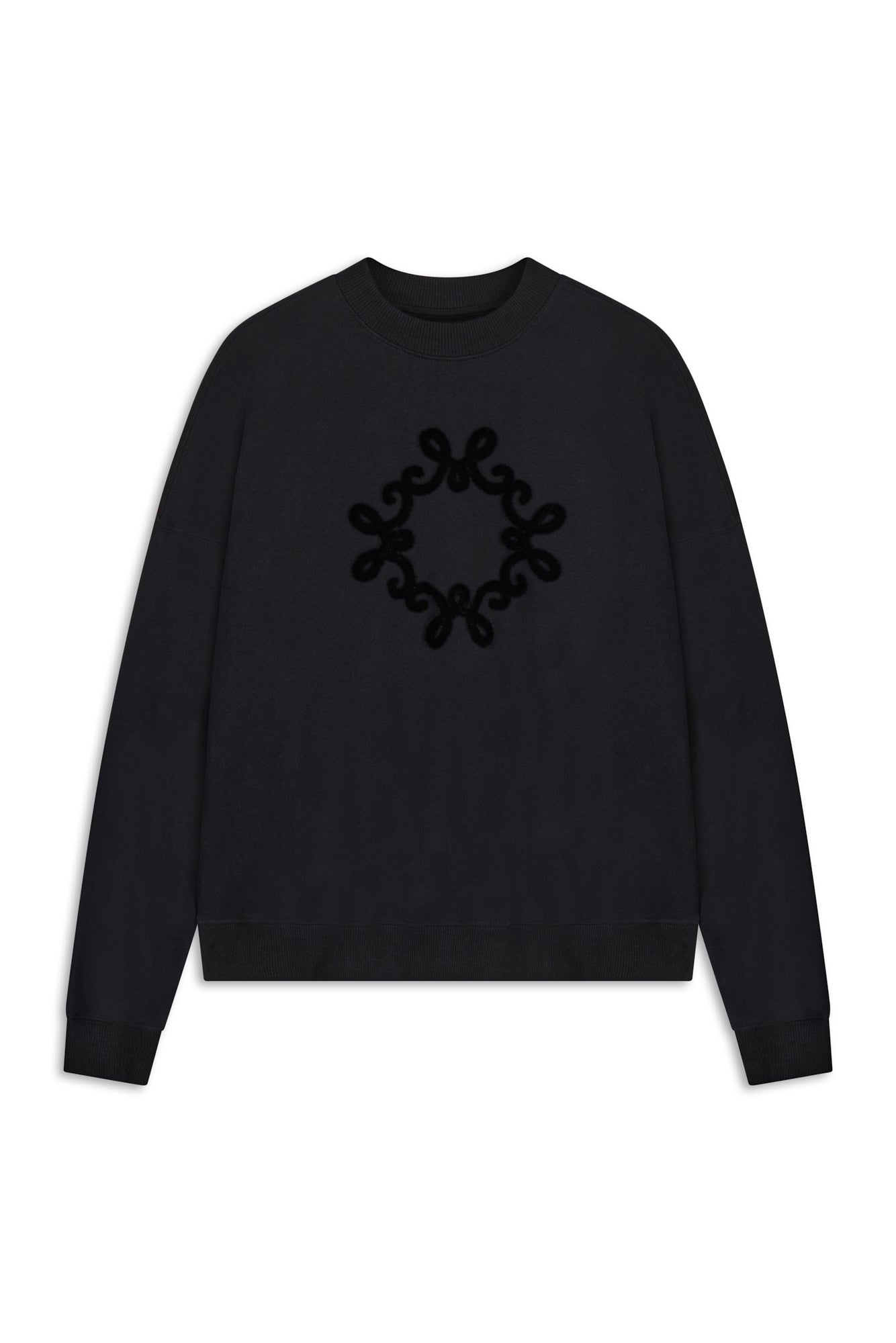 
                  
                    Onera black oversized cotton sweatshirt with personalized MONOGRAM M motif
                  
                