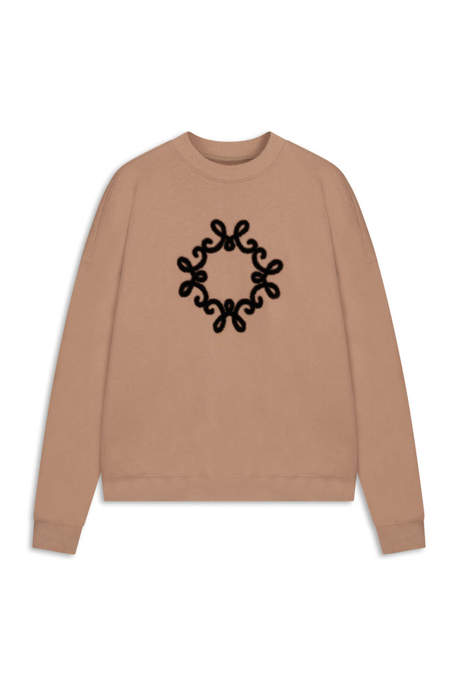
                  
                    Camelowa bawełniana bluza oversize Onera z spersonalizowany motywem MONOGRAM M
                  
                