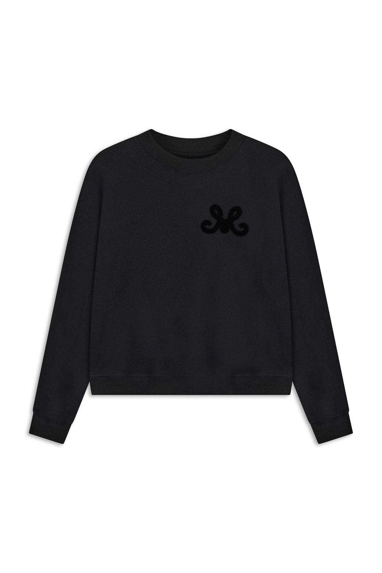 
                  
                    Velena black cotton sweatshirt with personalized MONOGRAM M motif
                  
                