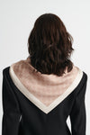 BEIGE SILK MONOGRAM SCARF M