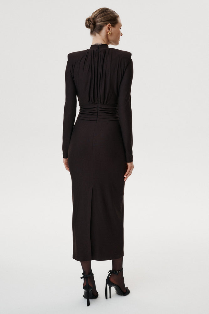 
                  
                    Deluna Brown Stretch Jersey Midi Dress
                  
                