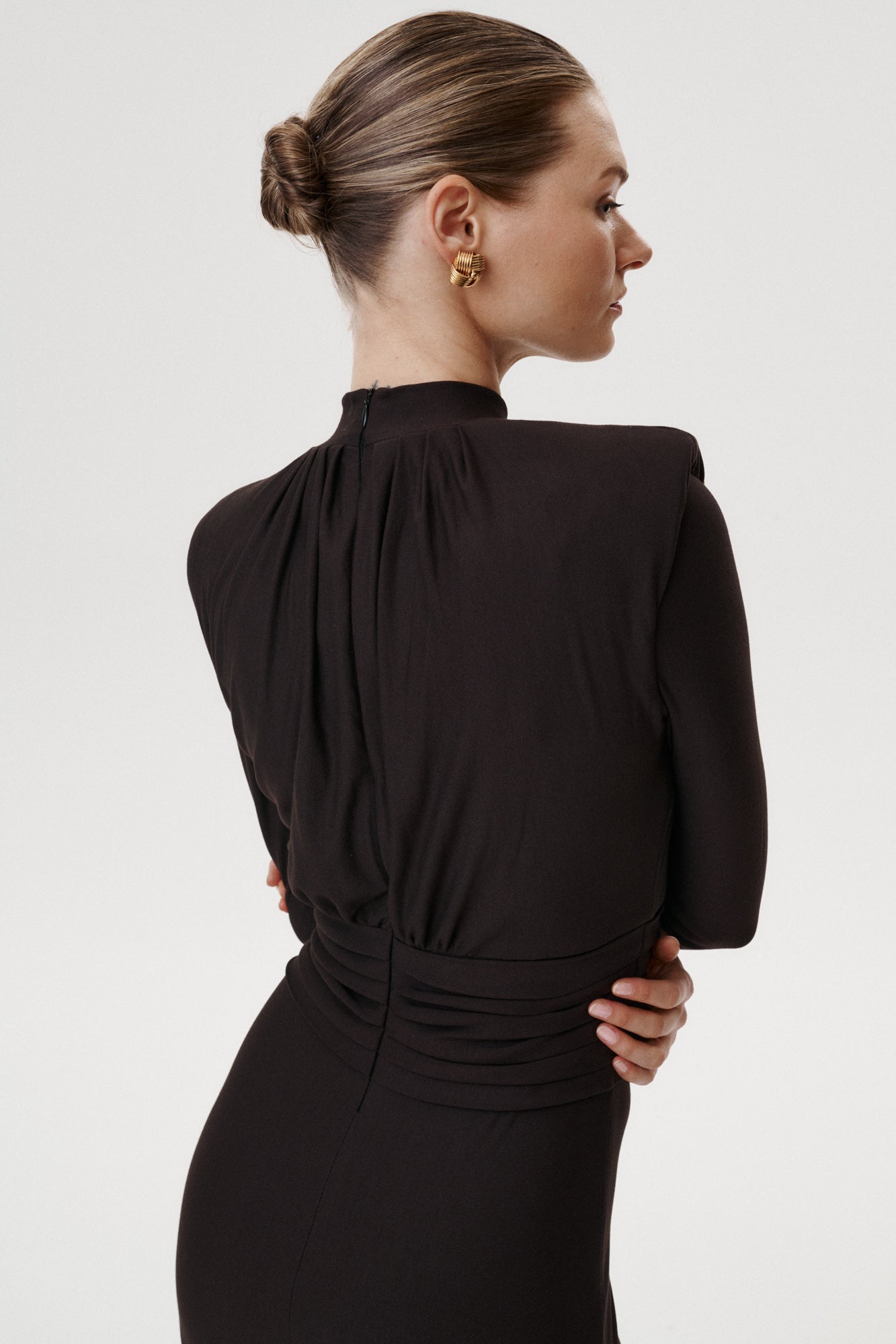 
                  
                    Deluna Brown Stretch Jersey Midi Dress
                  
                