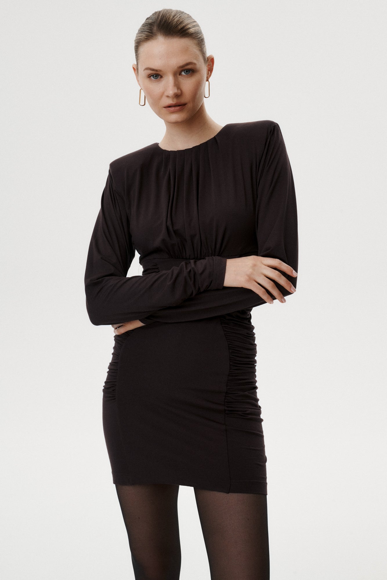
                  
                    Voleta Brown Stretch Jersey Mini Dress
                  
                