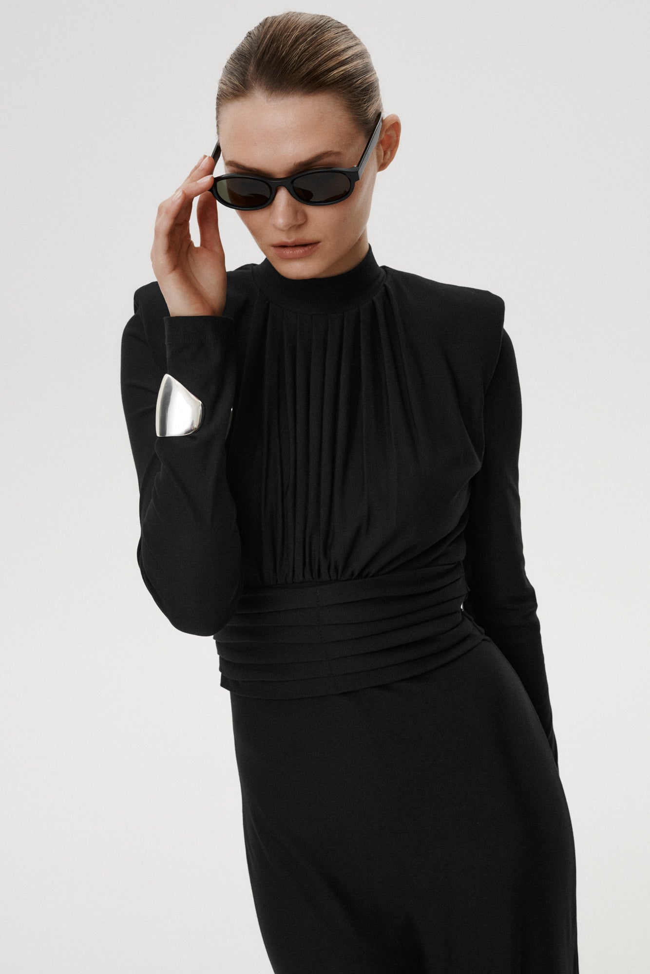 
                  
                    Deluna Black Stretch Jersey Midi Dress
                  
                
