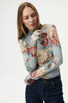 HALF-ZIP SWEATER FLOWER