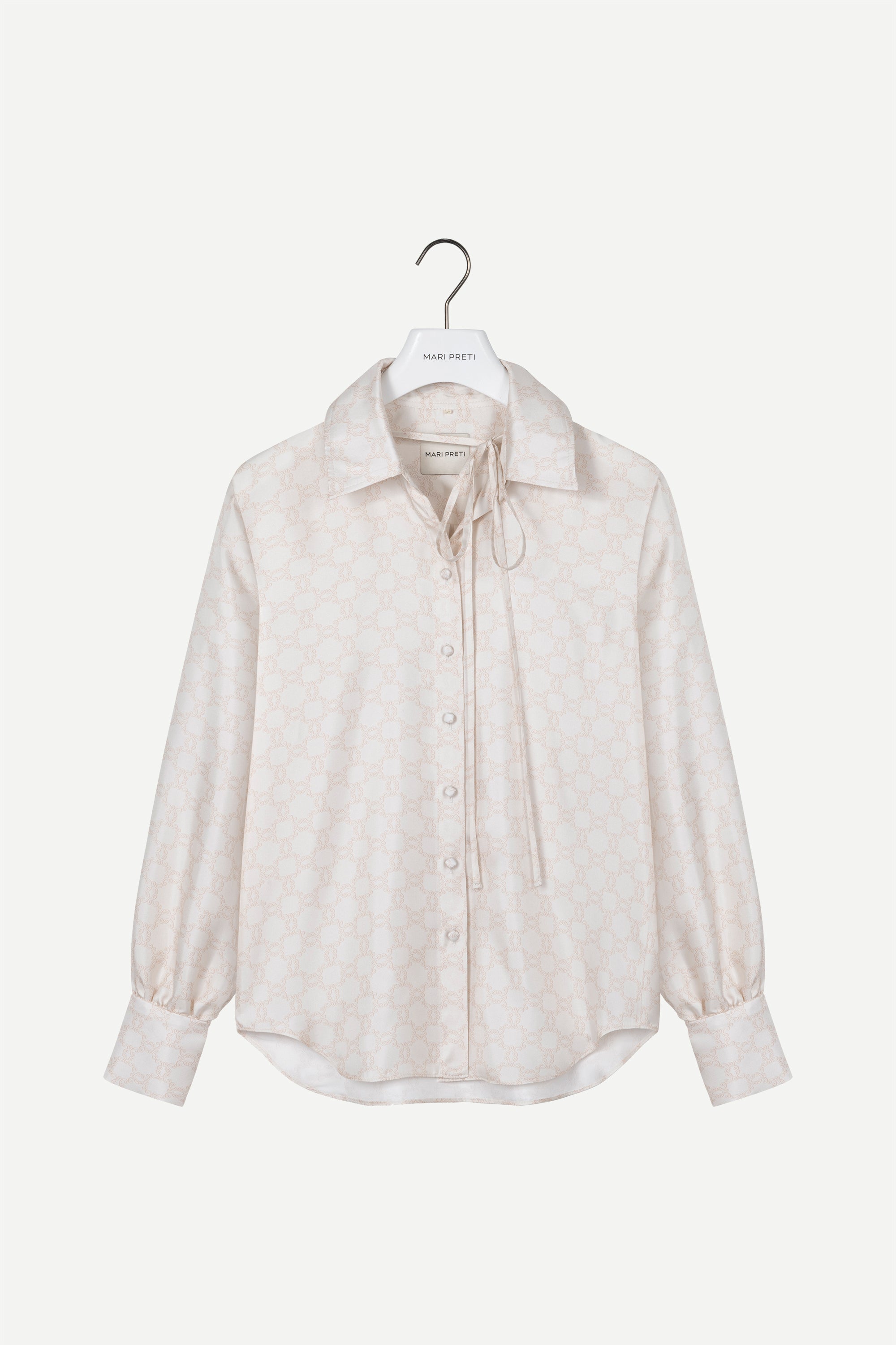 BIAŁA JEDWABNA KOSZULA MONOGRAM M