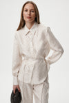 WHITE SILK SHIRT MONOGRAM M