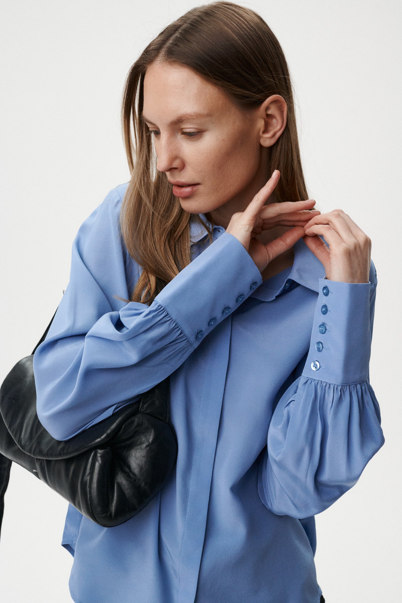 
                  
                    ISABELLE BLUE SILK SHIRT
                  
                