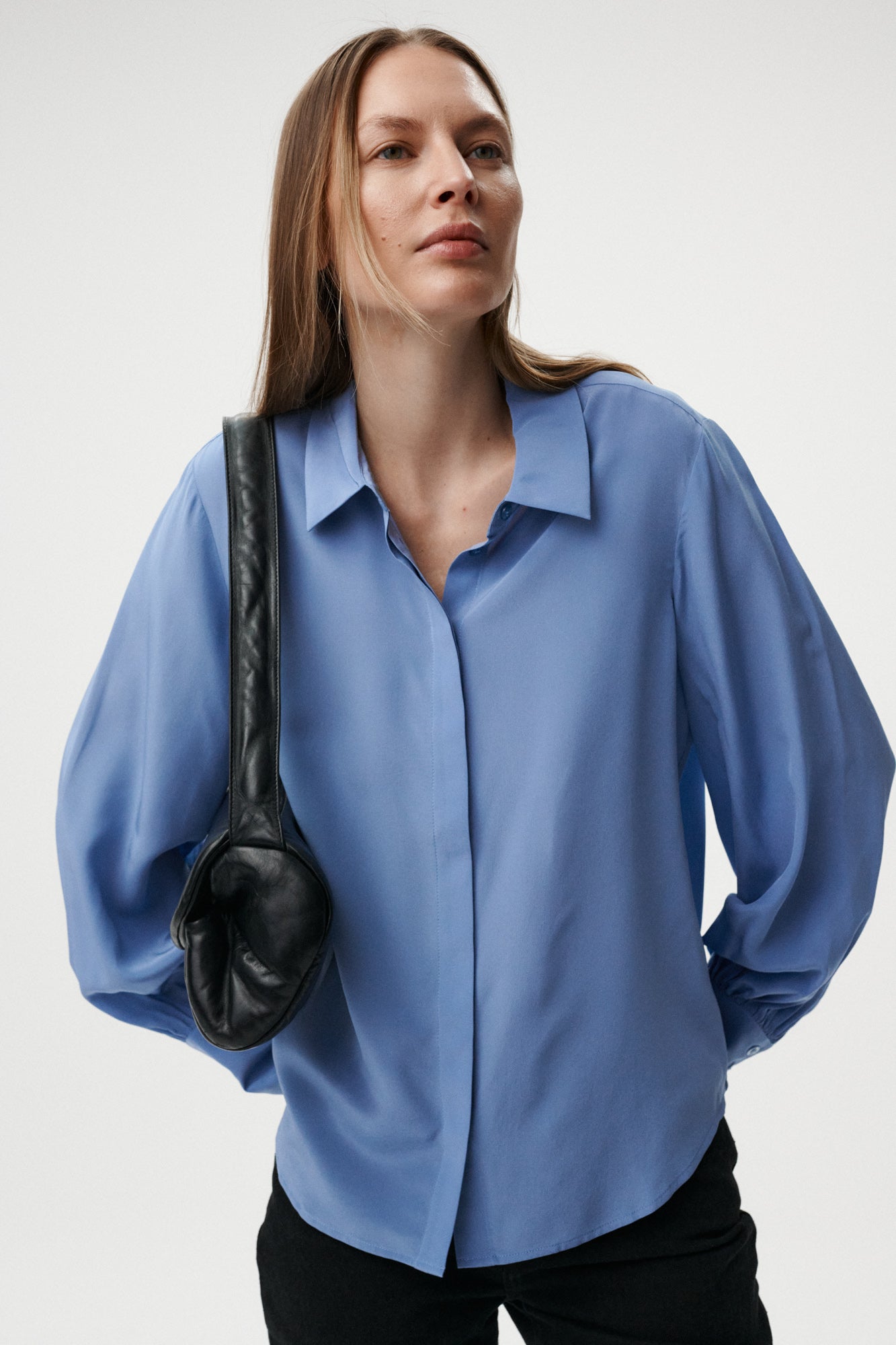
                  
                    ISABELLE BLUE SILK SHIRT
                  
                