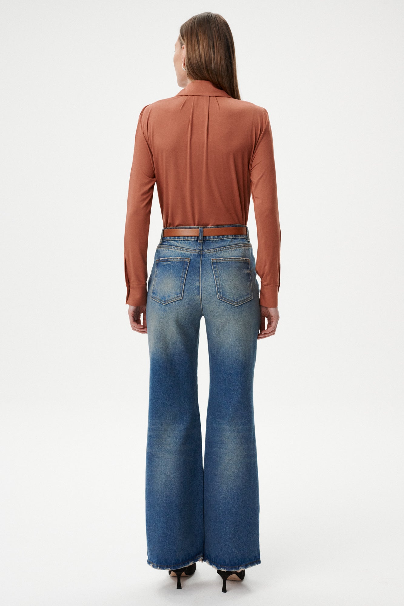
                  
                    BLUE STRAIGHT FLARE LEG TROUSERS VICTORIA
                  
                