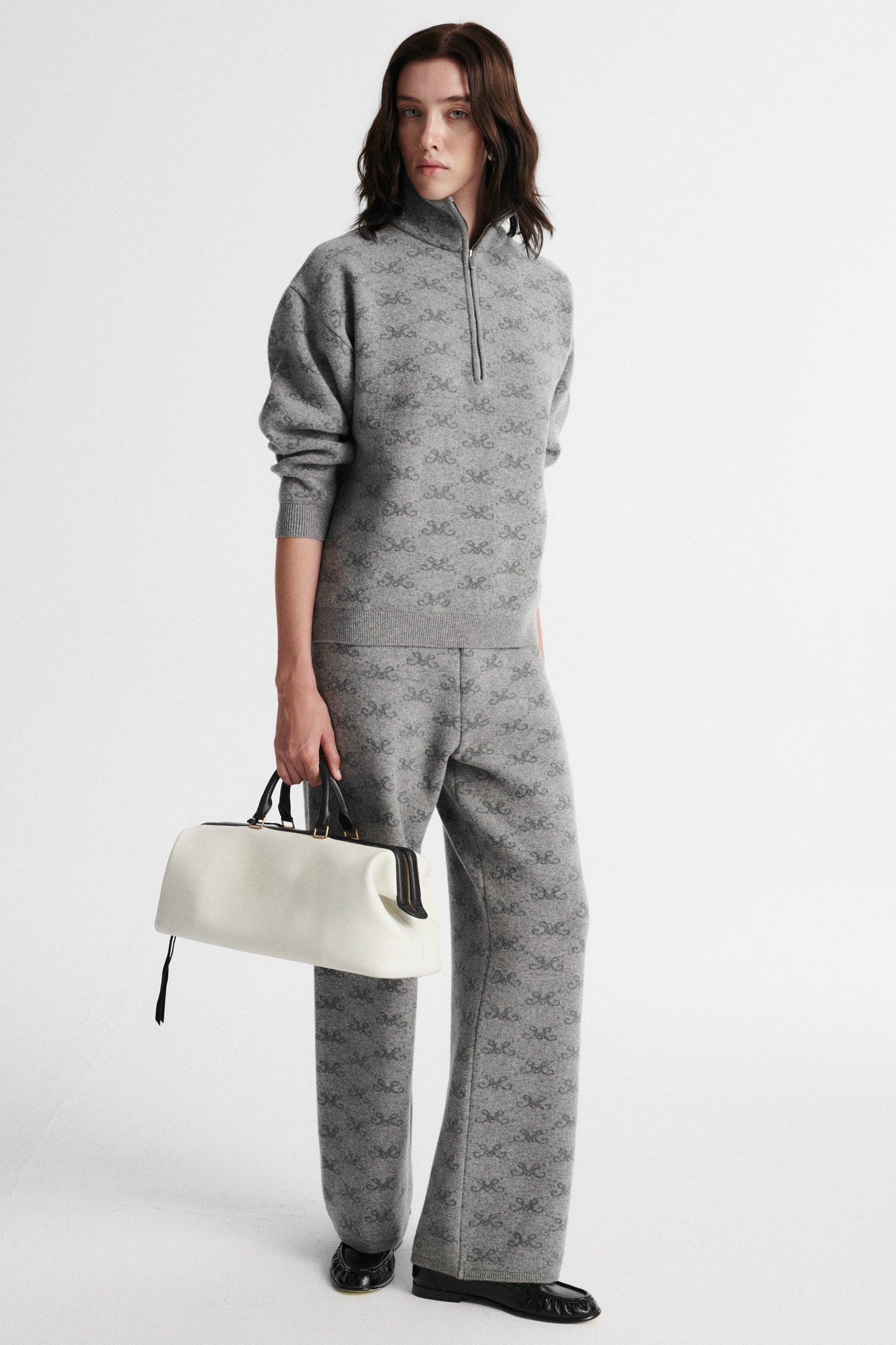
                  
                    GREY WOOL MONOGRAM M COZY TROUSERS
                  
                
