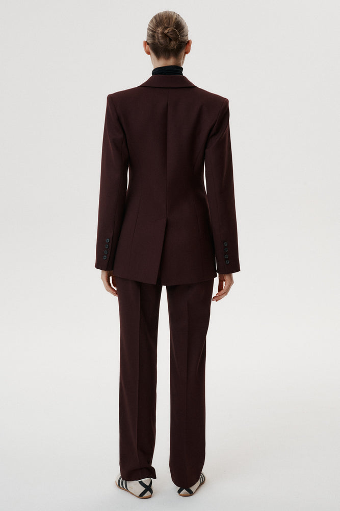 
                  
                    Serene Cherry Fitted Wool Trousers
                  
                