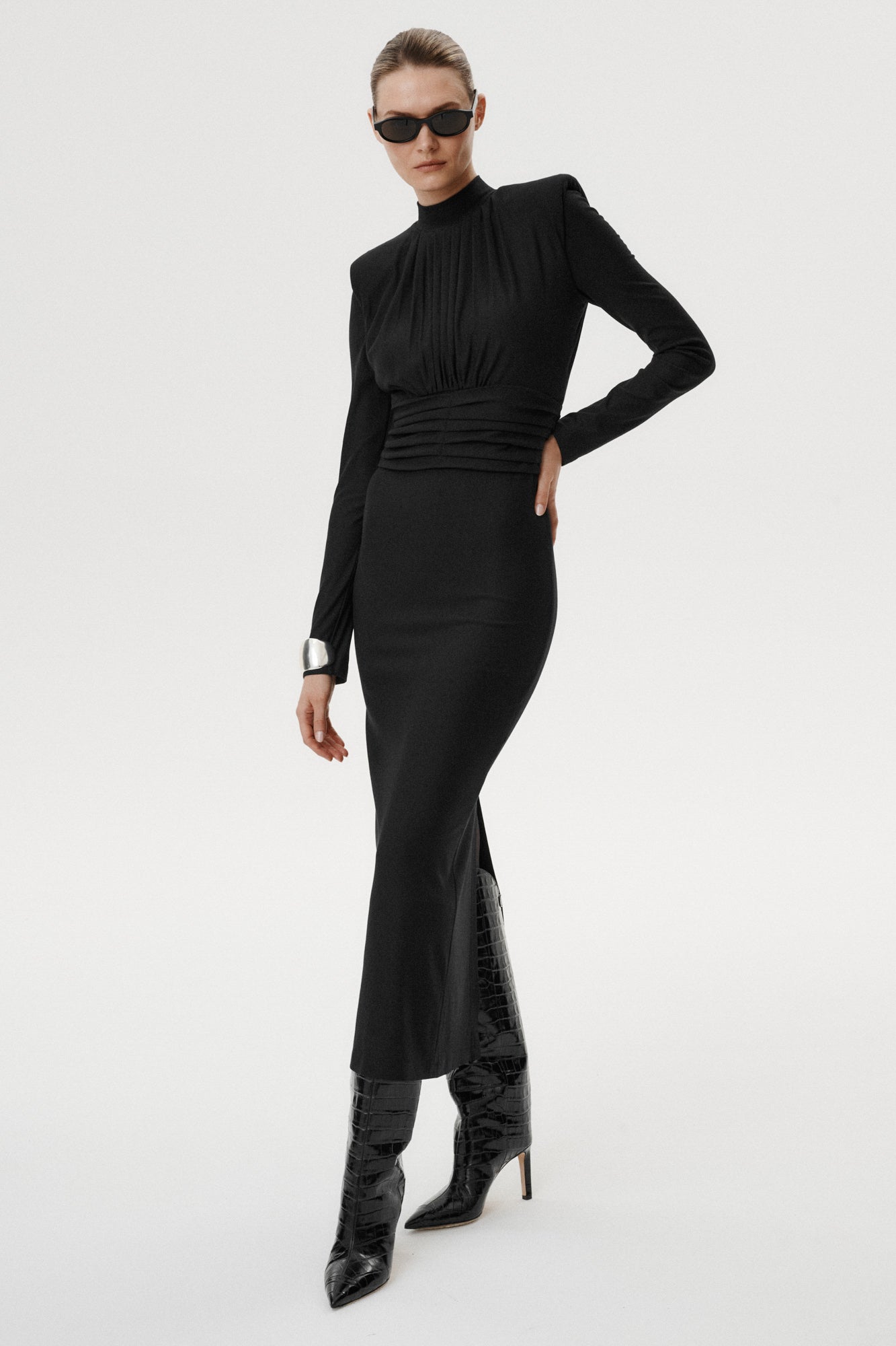 
                  
                    Deluna Black Stretch Jersey Midi Dress
                  
                